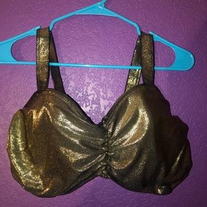 Gold glitter swim top